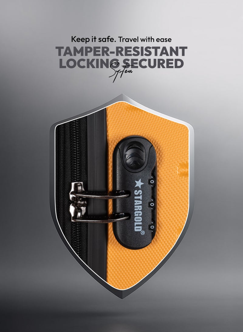 ستارجولد مجموعة حقائب الأمتعة مكونة من 3 قطع حقائب سفر ذات جوانب صلبة ABS مع عجلات دوارة 360 درجة ونظام قابل للقفل حقيبة سفر عالية الجودة - Image 5